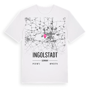 Ingolstadt karta t-shirt – ekologisk bomull t-shirt från Pinshirt