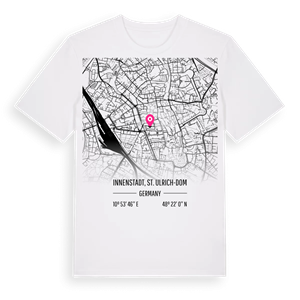 Innenstadt, St. Ulrich-Dom karta t-shirt – ekologisk bomull t-shirt från Pinshirt