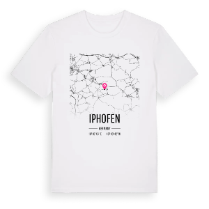 Iphofen karta t-shirt – ekologisk bomull t-shirt från Pinshirt