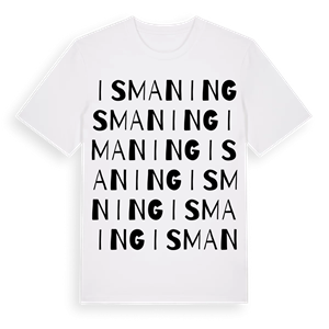 Ismaning ordlek t-shirt – ekologisk bomull t-shirt från Pinshirt