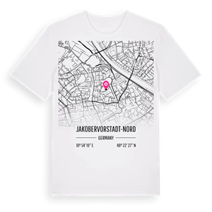 Jakobervorstadt-Nord karta t-shirt – ekologisk bomull t-shirt från Pinshirt