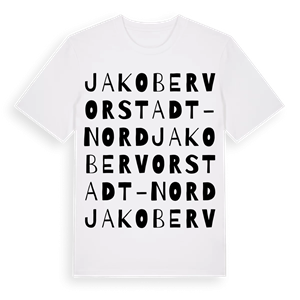 Jakobervorstadt-Nord ordlek t-shirt – ekologisk bomull t-shirt från Pinshirt