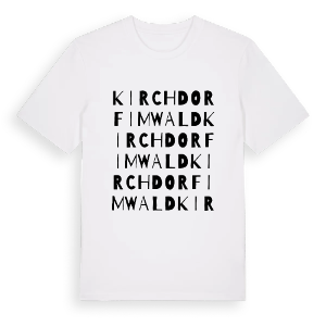 Kirchdorf im Wald ordlek t-shirt – ekologisk bomull t-shirt från Pinshirt