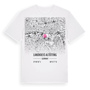 Landkreis Altötting karta t-shirt – ekologisk bomull t-shirt från Pinshirt