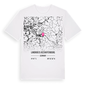 Landkreis Aschaffenburg karta t-shirt – ekologisk bomull t-shirt från Pinshirt