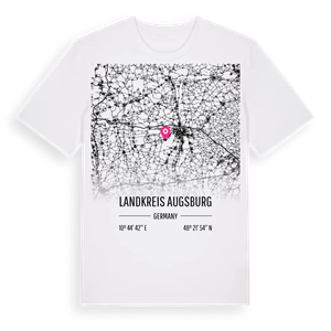 Landkreis Augsburg karta t-shirt – ekologisk bomull t-shirt från Pinshirt