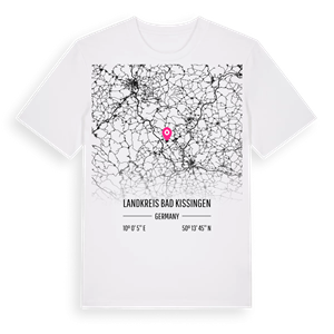 Landkreis Bad Kissingen karta t-shirt – ekologisk bomull t-shirt från Pinshirt