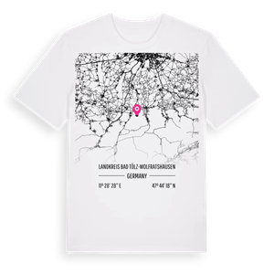 Landkreis Bad Tölz-Wolfratshausen karta t-shirt – ekologisk bomull t-shirt från Pinshirt