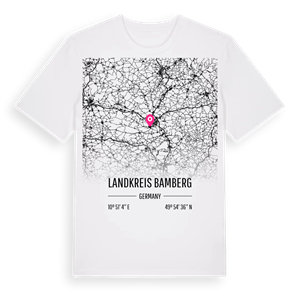 Landkreis Bamberg karta t-shirt – ekologisk bomull t-shirt från Pinshirt