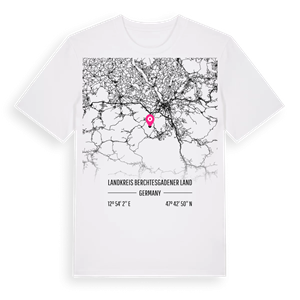 Landkreis Berchtesgadener Land karta t-shirt – ekologisk bomull t-shirt från Pinshirt