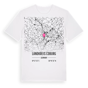 Landkreis Coburg karta t-shirt – ekologisk bomull t-shirt från Pinshirt