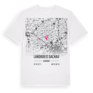 Landkreis Dachau karta t-shirt – ekologisk bomull t-shirt från Pinshirt