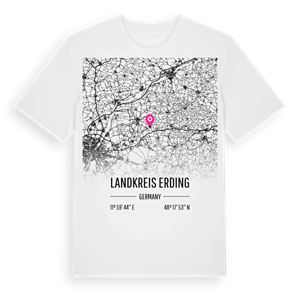 Landkreis Erding karta t-shirt – ekologisk bomull t-shirt från Pinshirt