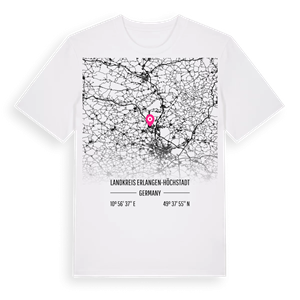 Landkreis Erlangen-Höchstadt karta t-shirt – ekologisk bomull t-shirt från Pinshirt