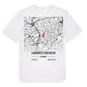 Landkreis Forchheim karta t-shirt – ekologisk bomull t-shirt från Pinshirt