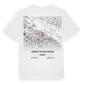 Landkreis Freyung-Grafenau karta t-shirt – ekologisk bomull t-shirt från Pinshirt