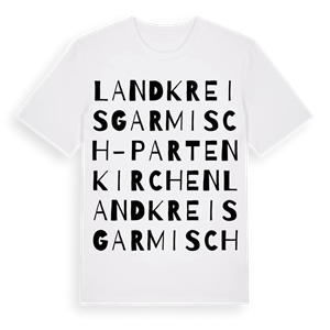 Landkreis Garmisch-Partenkirchen ordlek t-shirt – ekologisk bomull t-shirt från Pinshirt