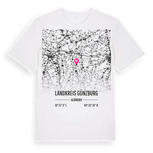 Landkreis Günzburg karta t-shirt – ekologisk bomull t-shirt från Pinshirt