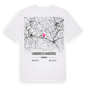 Landkreis Haßberge karta t-shirt – ekologisk bomull t-shirt från Pinshirt