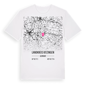Landkreis Kitzingen karta t-shirt – ekologisk bomull t-shirt från Pinshirt