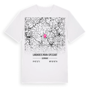 Landkreis Main-Spessart karta t-shirt – ekologisk bomull t-shirt från Pinshirt