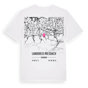 Landkreis Miesbach karta t-shirt – ekologisk bomull t-shirt från Pinshirt