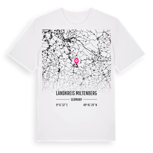Landkreis Miltenberg karta t-shirt – ekologisk bomull t-shirt från Pinshirt