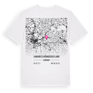 Landkreis Nürnberger Land karta t-shirt – ekologisk bomull t-shirt från Pinshirt