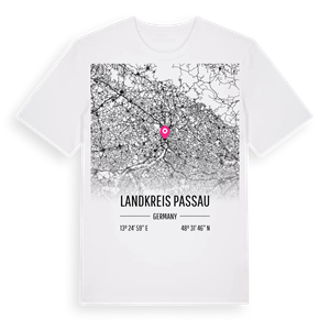 Landkreis Passau karta t-shirt – ekologisk bomull t-shirt från Pinshirt