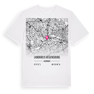 Landkreis Regensburg karta t-shirt – ekologisk bomull t-shirt från Pinshirt