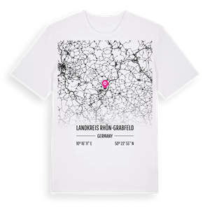 Landkreis Rhön-Grabfeld karta t-shirt – ekologisk bomull t-shirt från Pinshirt