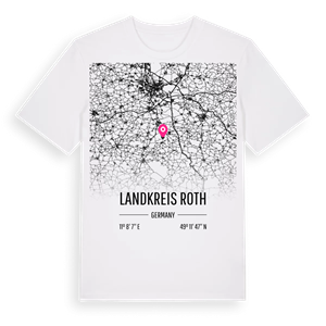 Landkreis Roth karta t-shirt – ekologisk bomull t-shirt från Pinshirt