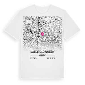 Landkreis Schwandorf karta t-shirt – ekologisk bomull t-shirt från Pinshirt