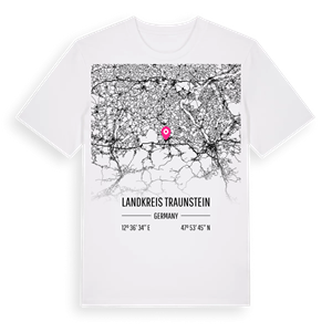 Landkreis Traunstein karta t-shirt – ekologisk bomull t-shirt från Pinshirt