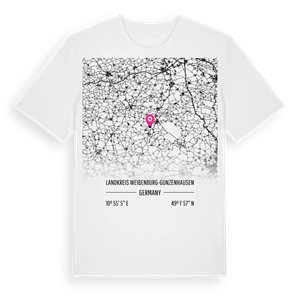 Landkreis Weißenburg-Gunzenhausen karta t-shirt – ekologisk bomull t-shirt från Pinshirt