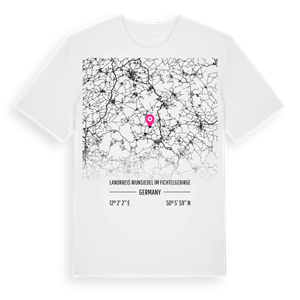 Landkreis Wunsiedel im Fichtelgebirge karta t-shirt – ekologisk bomull t-shirt från Pinshirt
