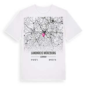 Landkreis Würzburg karta t-shirt – ekologisk bomull t-shirt från Pinshirt