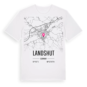 Landshut karta t-shirt – ekologisk bomull t-shirt från Pinshirt