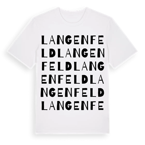Langenfeld ordlek t-shirt – ekologisk bomull t-shirt från Pinshirt