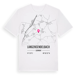 Langensendelbach karta t-shirt – ekologisk bomull t-shirt från Pinshirt