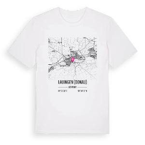 Lauingen (Donau) karta t-shirt – ekologisk bomull t-shirt från Pinshirt