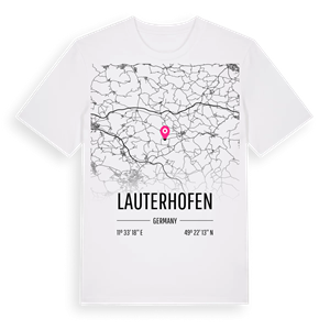 Lauterhofen karta t-shirt – ekologisk bomull t-shirt från Pinshirt