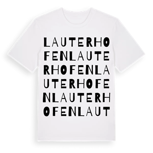 Lauterhofen ordlek t-shirt – ekologisk bomull t-shirt från Pinshirt