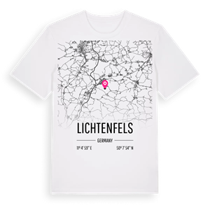 Lichtenfels karta t-shirt – ekologisk bomull t-shirt från Pinshirt