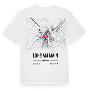 Lohr am Main karta t-shirt – ekologisk bomull t-shirt från Pinshirt