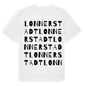 Lonnerstadt ordlek t-shirt – ekologisk bomull t-shirt från Pinshirt