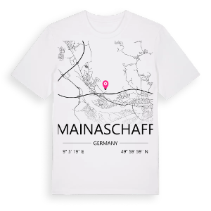 Mainaschaff karta t-shirt – ekologisk bomull t-shirt från Pinshirt