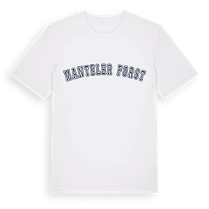 Manteler Forst college t-shirt – ekologisk bomull t-shirt från Pinshirt