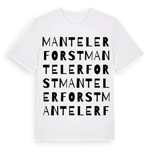 Manteler Forst ordlek t-shirt – ekologisk bomull t-shirt från Pinshirt