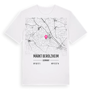 Markt Berolzheim karta t-shirt – ekologisk bomull t-shirt från Pinshirt